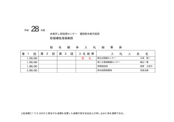 貯留槽他清掃業務 指 名 競 争 入 札 結 果 表 第 1 回 第 2