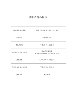 落札者等の掲示