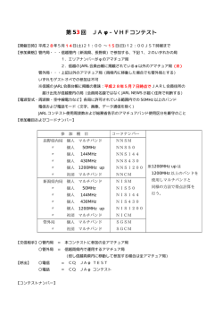 第53回JA0-VHFコンテスト