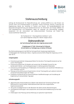 Doktorand/in der Fachrichtung Physik oder einer