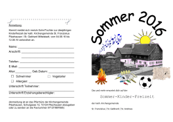 Sommer-Kinder-Freizeit - Die JuLeis Pliezhausen