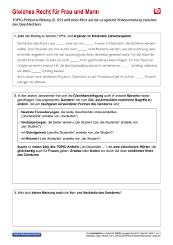 Gleiches Recht f&uuml;r Frau und Mann