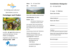 BlauesKreuzGraubuenden, Fruehlingslager