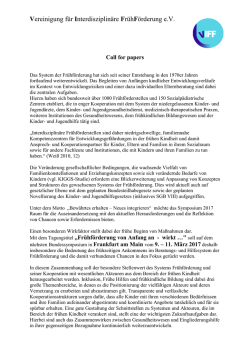 Interdisziplin&auml;re Fr&uuml;hF&ouml;rderung