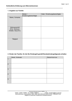 Einkommenserkl&auml;rung/ Einzugserm&auml;chtigung