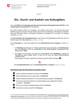 Ein-, Durch- und Ausfuhr von Kulturg&uuml;tern