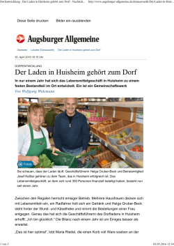 Dorfentwicklung : Der Laden in Huisheim geh&ouml;rt zum Dorf