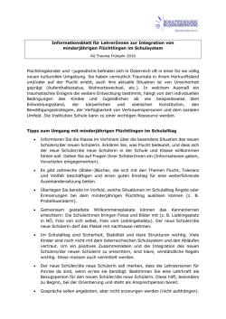 Informationsblatt für LehrerInnen zur Integration