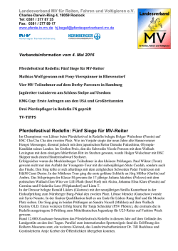 Pferdefestival Redefin: Fünf Siege für MV-Reiter