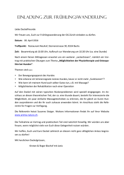 Einladung zur Frühlingswanderung