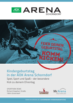 Kindergeburtstag in der AOK Arena Schorndorf