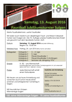 Ausschreibung Faustball 2016 - Faust