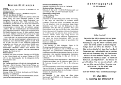 Sonntagsgruß 01.05.2016 - St. Christophorus/St. Johannes der