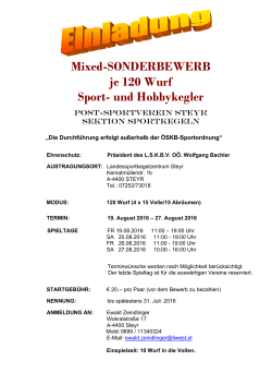 Mixed-SONDERBEWERB je 120 Wurf Sport- und