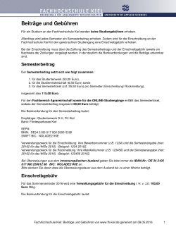 Fachhochschule Kiel: Beiträge und Gebühren