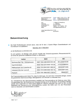 Erinnerung für das 2. Quartal fälligen