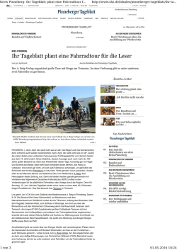 Ihr Tageblatt plant eine Fahrradtour f&uuml;r die Leser