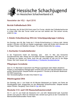 Newsletter April - Hessische Schachjugend