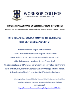 Info-Veranstaltung Worksop College 11.05.2016