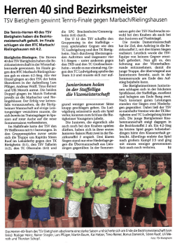 Herren 40 sind Bezirksmeister