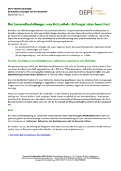 rechtliche Informationen zu Sammelbestellungen