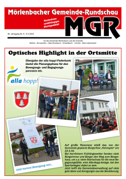 Aktuelle Ausgabe - Mörlenbacher Gemeinde Rundschau
