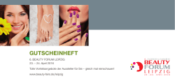 Gutscheinheft BEAUTY FORUM LEIPZIG 2016