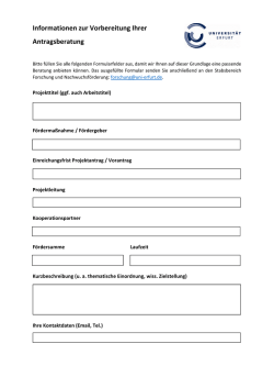 Informationen zur Vorbereitung Ihrer Antragsberatung