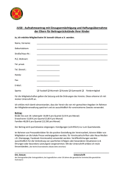 JU58 - Aufnahmeantrag mit Einzugserm&auml;chtigung und