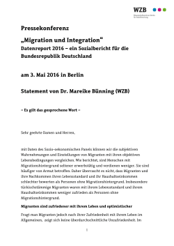 Statement Dr. Mareike Bünning, WZB