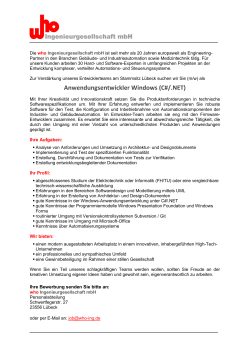 Anwendungsentwickler/in Windows (C#/.NET) - who