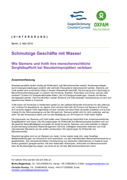 Schmutzige Geschäfte mit Wasser