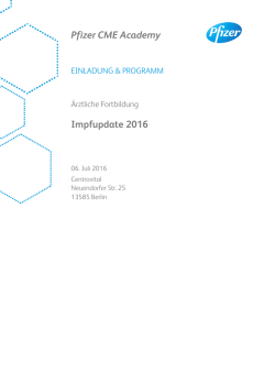 Pfizer CME Academy Impfupdate 2016