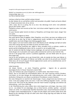 Predigt zu Christi Himmelfahrt