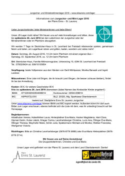 Infoblatt JS-Lager 2016 - Enns