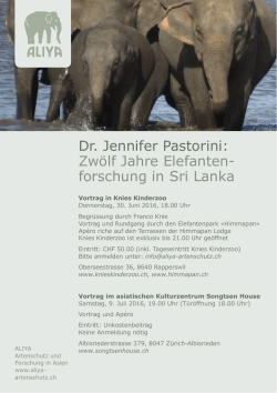Dr. Jennifer Pastorini: Zwölf Jahre Elefanten