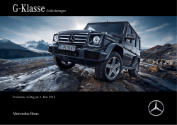 Preisliste G-Klasse - Mercedes-Benz