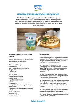 herzhafte rahmjoghurt-quiche