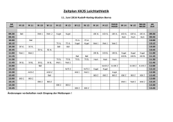 Zeitplan KKJS Leichtathletik