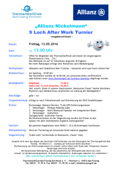 „Allianz Nickolmann“ 9 Loch After Work Turnier