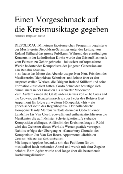 Zeitungsartikel () - Musikverein Diepoldsau