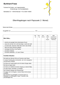 Burkhard Frase Elternfragebogen nach Papousek (1. Monat)