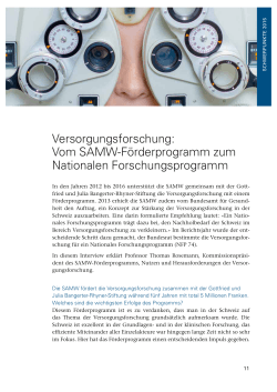 Interview mit Prof. Thomas Rosemann im SAMW