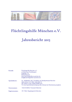 Jahresbericht 2015 - Flüchtlingshilfe München