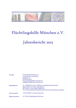 Jahresbericht 2015 - Fl&uuml;chtlingshilfe M&uuml;nchen