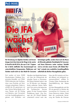 Innovationen f&uuml;r alle Die IFA w&auml;chst weiter - Pos-Mail