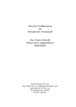 Speisekarte - Restaurant Strandcafé Mettnau GmbH