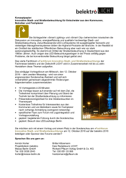 Flyer Fachforum Stadt- und Straßenbeleuchtung 2014