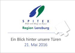 Ein Blick hinter unsere T&uuml;ren 21. Mai 2016