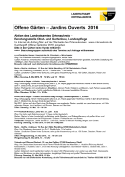 Offene Gärten - Jardins Ouverts 2016